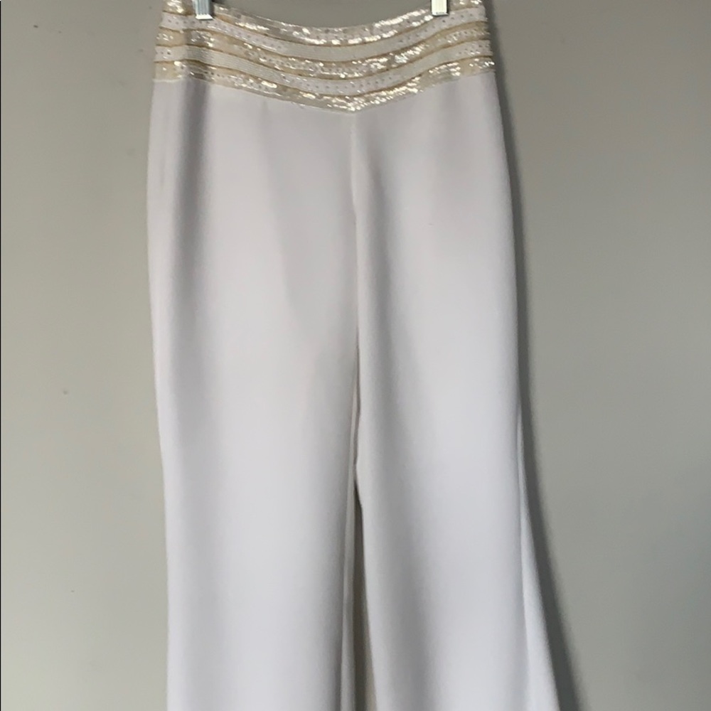 Pants - winter white w sequins on top